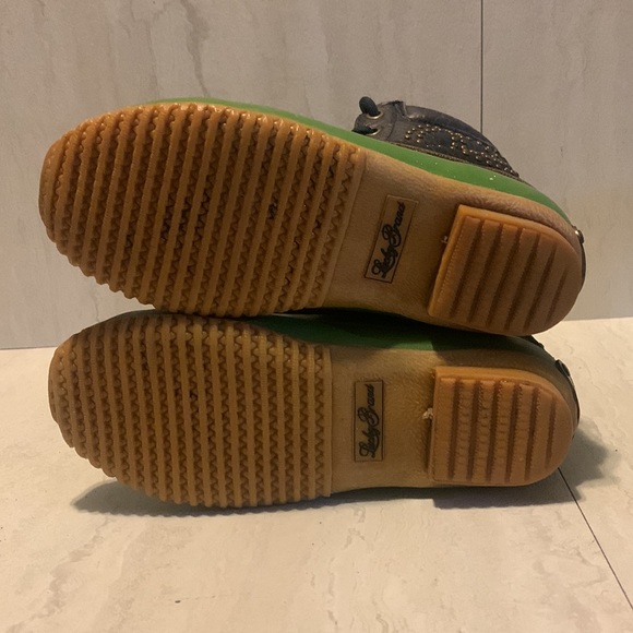 Lucky Brand Daria Women's Black Green Peace Duck Ankle Boots Size 8M - Picture 5 of 12